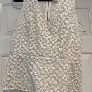 Beautiful cream lined peplum blouse